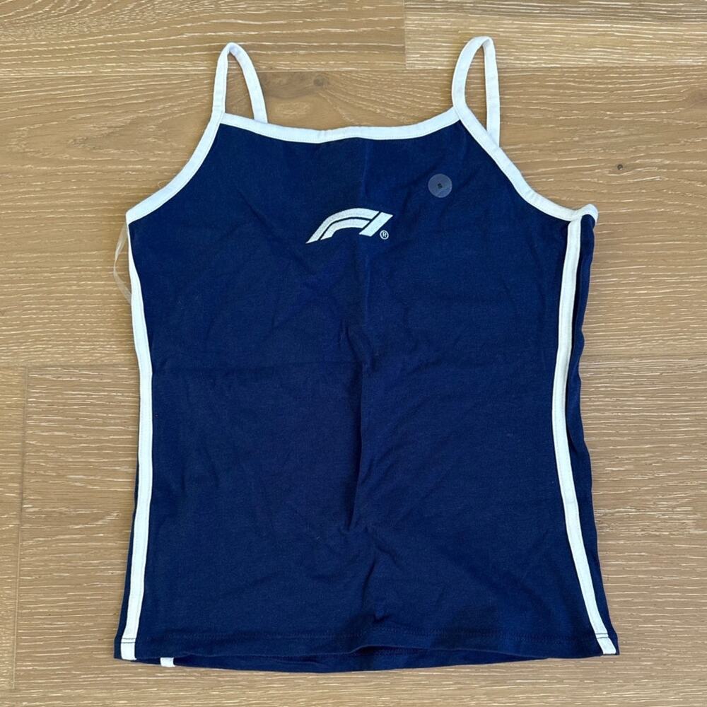 Aeropostale Formula 1 Logo Cami Top Size S Blue White